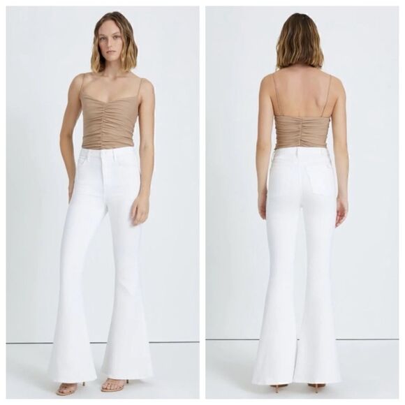 NWT 7 For All Mankind Mega Flare Jeans in Clean White Sz 30 - Picture 1 of 14